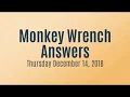 Monkey Wrench Daily Puzzle Answers December 14 2018
