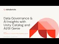 Data Governance AI Insights with Unity Catalog and Genie