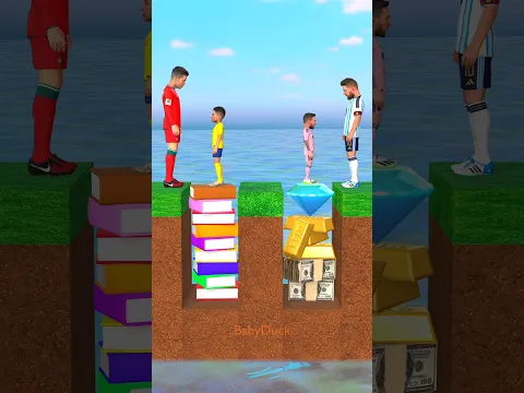 💰 Money vs Knowledge 📖 - Ronaldo vs Messi 2 #shorts #animation #ronaldo #messi #worldcup
