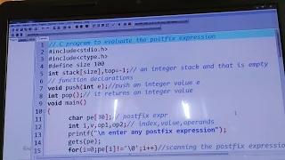 C program for evaluation of postfix expression using a Stack STACK APPLICATIONS DATA STRUCTURES