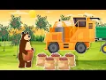 Coffee Bean Harvesting Drying and Grinding Process at the Factory Farm Vehicles Animation