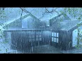 Lagu Ultimate Relaxation with Powerful Rain \u0026 Roar Thunder on the Light Tin Roof in the Dark Night Forest