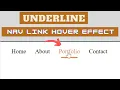 Underline nav menu link hover effect using html css css hover effects