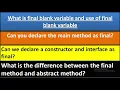 what is final blank variable and use of final blank variable
