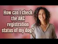 How can I check the AKC registration status of my dog