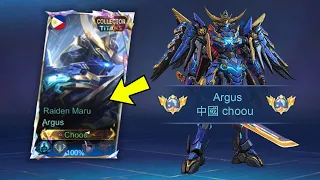 I USED THE NEW ARGUS COLLECTOR SKIN IN IMMORTAL AND HIS HAPPENED... - Mobile Legends