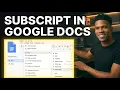 How to Type Subscript in Google Docs 2026 Step-by-Step