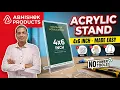 Premium A4 Acrylic Wall Display Stand with Sparkle Gumming Lamination AbhishekID com