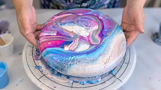 Never Underestimate the Basics! 💜🩵 Flip Cup Acrylic Pouring Technique