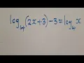 Solve logarithmic equation