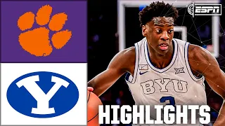 WILD FINISH Clemson Tigers vs BYU Cougars Full Game Highlights ESPN College Basketball