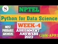 Python for Data Science WEEK-4 Quiz assignment Answers 2023 NPTEL