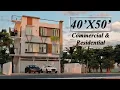 40X50 Feet Commercial and Residential Design 2000 Sqft Commercial and Residential Plan
