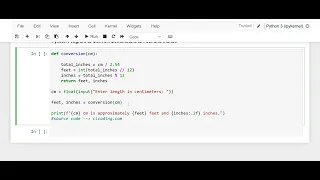 Day 9 Python Program to Convert Centimeters to Feet and Inches