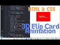 Create a 3D Flip Card Animation with HTML CSS Web design animation Tutorial