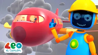 Dibujos animados con Leo el Camión | Avión rojo y el puente de embarque | Nuevo capitulo de Leo