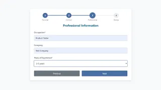 Advanced Multi-Step Form Using HTML CSS JavaScript Progress Bar Validation LocalStorage