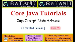 Core Java Tutorials Oops concepts Abstract classes class-05