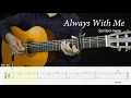 Download Lagu Always With Me - Spirited Away - Fingerstyle Guitar Tutorial + TAB \u0026 Lyrics