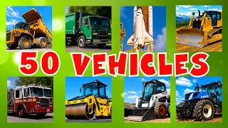 Learn names and Sounds of 50 Vehicles and Transports. Guess Vehicles