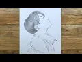How to draw Jung kook only pencil 2B BTS sketch for beginners pencil drawing tutorial