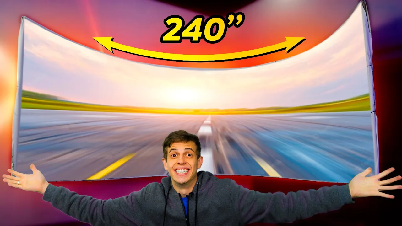 FIZ UMA TELA DE 240 POLEGADAS CURVA PARA O AVIÃO