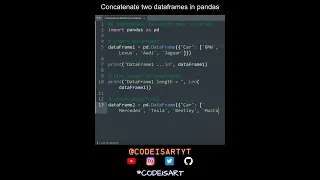 Concatenate two dataframes in pandas in Python Python Data Engineering Python Coding Tutorial