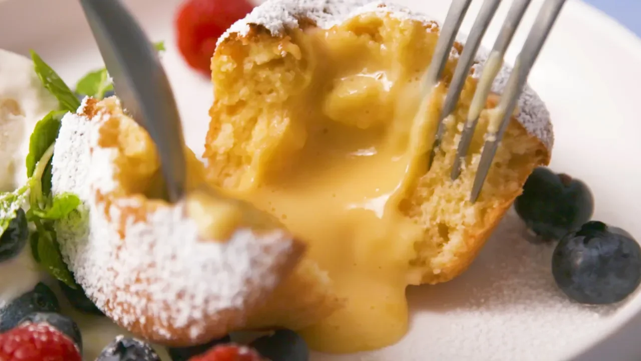 Custard Lava Cakes in a Muffin Tin