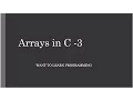 Basic of C Programing 22 2 dimensional arrays