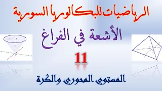الاشعة في الفراغ 11 تدرب صفحة 27 الكرة والمستوي المحوري  الاشعة في الفراغ 11 تدرب صفحة 27 الكرة والمستوي المحوري