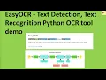EasyOCR - Text Detection Text Recognition Python OCR tool demo
