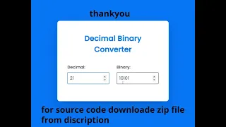 BINARY TO DECIMAL CONVERT WITH HTML CSS JAVASCRIPT