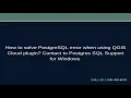solve PostgreSQL error when using QGIS Cloud plugin Contact to Postgres SQL Support for Windows