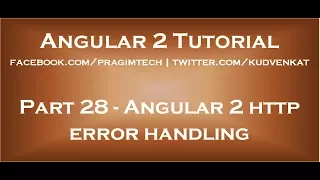 Angular 2 http error handling