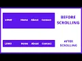 Make Shrink Sticky Navigation bar on Scroll using HTML CSS and JavaScript