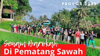 senam barokah di sawah rangkaian acara program kerja pac ldii jurangmangu barat