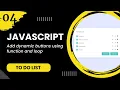 JavaScript - Add dynamic buttons using function and loop