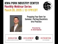 IPIC Webinar Series Prepping Your Barn for Summer Putting Checklists into Practice
