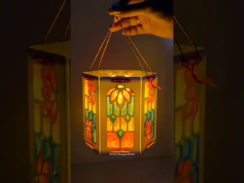 DIY lamp ๐โจ Stained Glass Art kit #shorts #diy #art #craft #diwalicrafts #handmade #viral #lamp