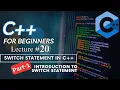 Switch statement Part-1 Introduction to Switch Statement in C C Complete Course Lecture 20