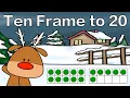 Ten Frame to Twenty Christmas Math Brain Break Flash Cards