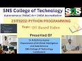 DT Based -Image Classification-Deep Learning PYTHON PROGRAMMING SNS Institutions