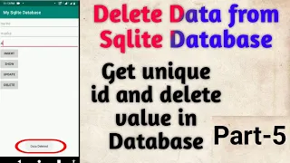 How to Delete Data from SqLite Database Android Programming