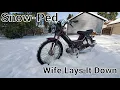 Moped Snow Snow-Ped Wife lays it down
