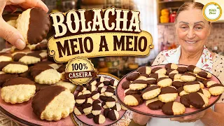 🍪 ESSE BISCOITINHO MEIO A MEIO DERRETE NA BOCA! Bolacha meio a meio #1409