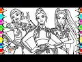 KPop Demon Hunters Coloring Pages How to Color Rumi Mira Zoey Coloring Huntrix