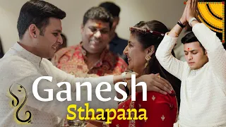 Ganesh Sthapana🙏 | Sacred Puja |  DevAarti Wedding | Rituals | Wedding Ceremony 🕉️✨#DevJoshi