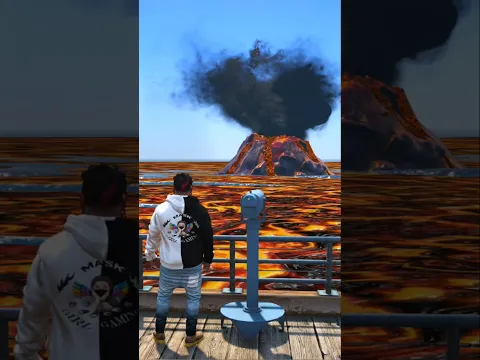 Franklin Tries to Escape Lava Tsunami - GTA 5 #shorts #gta5 #trending