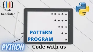 Left Inverted Half Pyramid Pattern in Python Python for Beginners Code Generator CG