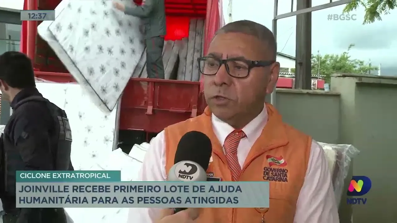 Joinville recebe primeiro lote de ajuda humanitária para as pessoas atingidas por ciclone